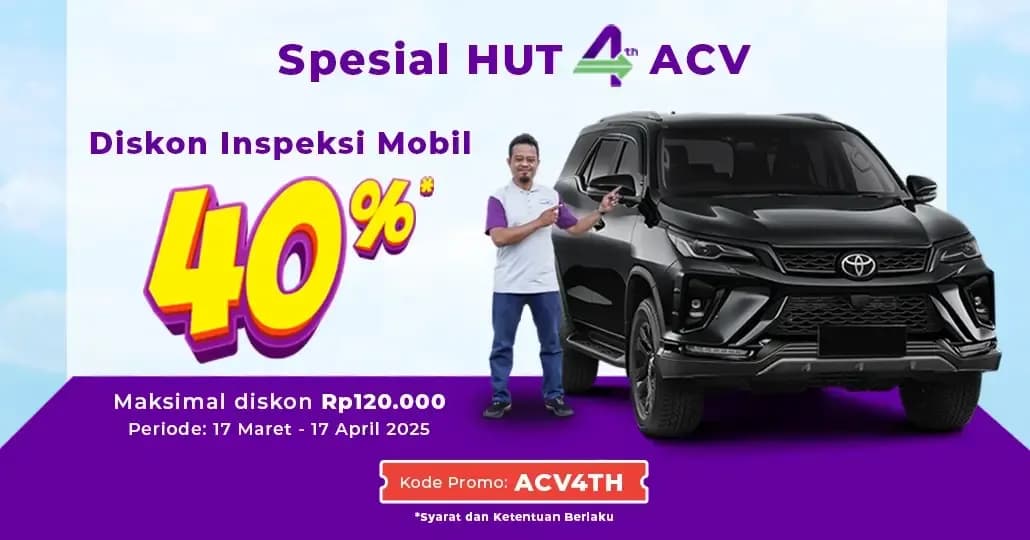 Promo HUT ACV, Diskon Inspeksi Mobil 40 Persen!